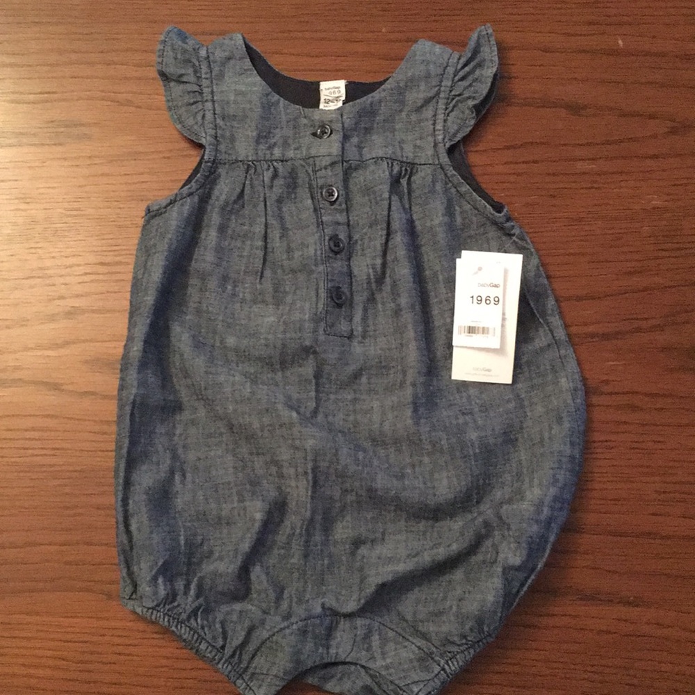 Gap dark chambray romper